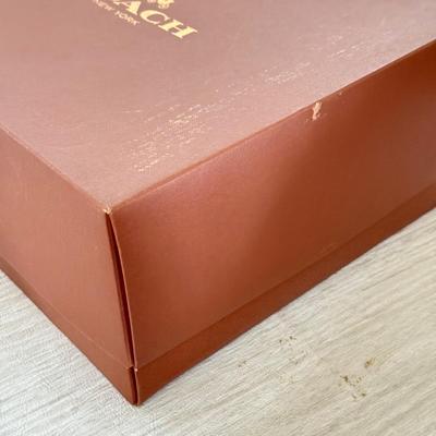 LOT 399D: Brown Coach New York Boxes w/ Branded Cloth Bags