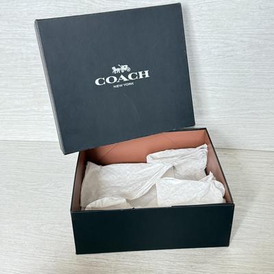 LOT 400D: Black Coach New York Gift Boxes w/ Cloth Bags