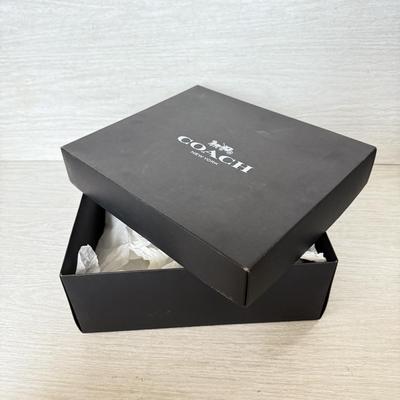 LOT 400D: Black Coach New York Gift Boxes w/ Cloth Bags