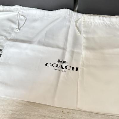 LOT 400D: Black Coach New York Gift Boxes w/ Cloth Bags