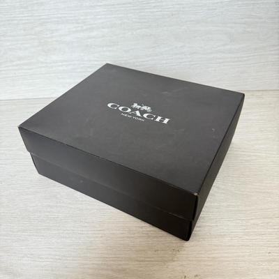 LOT 400D: Black Coach New York Gift Boxes w/ Cloth Bags