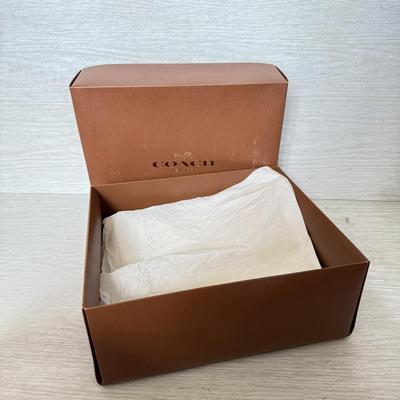 LOT 406D: Brown Coach New York Gift Boxes w/ Branded Cloth Bags