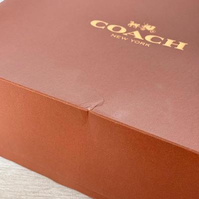 LOT 406D: Brown Coach New York Gift Boxes w/ Branded Cloth Bags