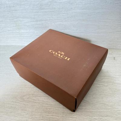 LOT 406D: Brown Coach New York Gift Boxes w/ Branded Cloth Bags