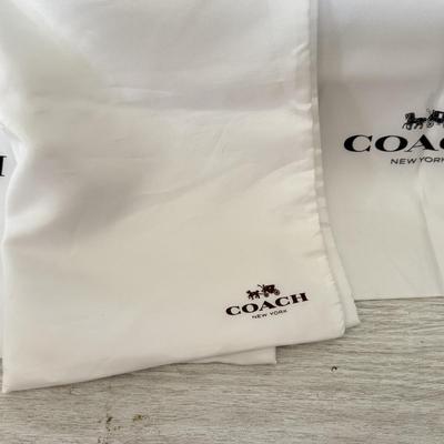 LOT 406D: Brown Coach New York Gift Boxes w/ Branded Cloth Bags