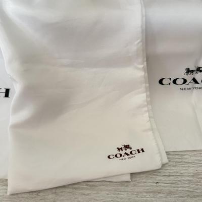 LOT 406D: Brown Coach New York Gift Boxes w/ Branded Cloth Bags