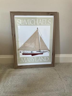 BR711 St. Michaels, MD. Framed Boat Print