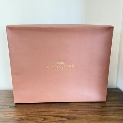 LOT 407D: Brown Coach New York Gift Boxes w/ Cloth Bags