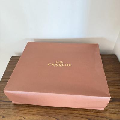 LOT 407D: Brown Coach New York Gift Boxes w/ Cloth Bags