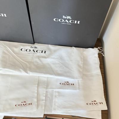 LOT 408D: Coach New York Gift Boxes w/ Cloth Bags