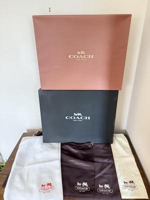 LOT 411D: Coach New York Gift Boxes & Cloth Bags