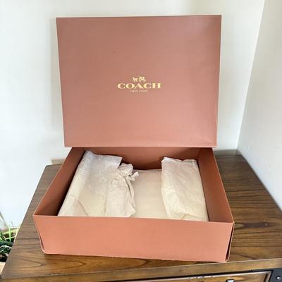 LOT 411D: Coach New York Gift Boxes & Cloth Bags