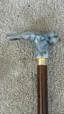 LOT 414L: Vintage Canes: Dragon Claw & Marble Resin Handle