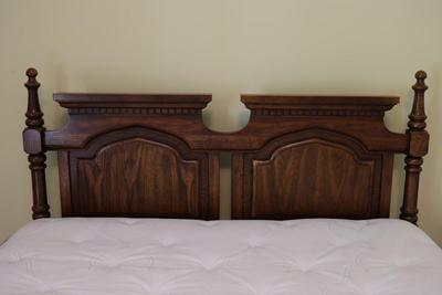 Wood Double Headboard with Beauty Rest Mattress