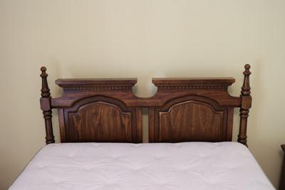 Wood Double Headboard with Beauty Rest Mattress