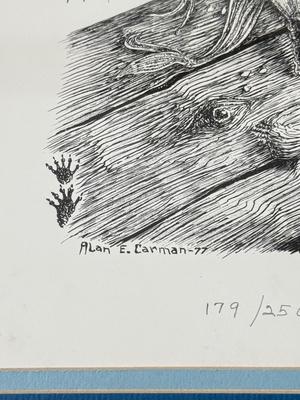 LOT 421L: Signed & Numbered Alan E Crman Racoon Artwork 179/250