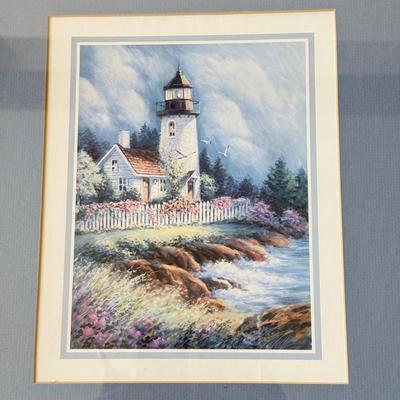LOT 422D: Framed Artwork: Quilting & Lighthouse