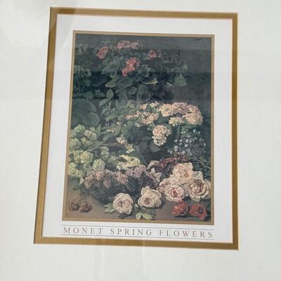 LOT 423L: Monet Spring Flowers Framed Print & Framed Floral Artwork