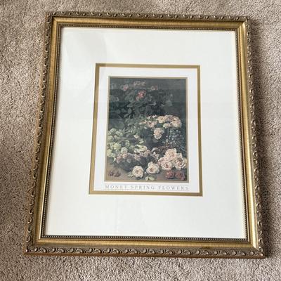 LOT 423L: Monet Spring Flowers Framed Print & Framed Floral Artwork