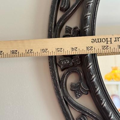 LOT 424D: Home Decor: Edinburgh Clock Company Wall Clock & Circular Mirror