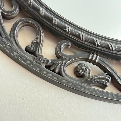 LOT 424D: Home Decor: Edinburgh Clock Company Wall Clock & Circular Mirror