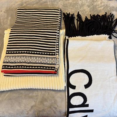 LOT 431U: Calvin Klein Scarf w/ 2 J Crew Scarves