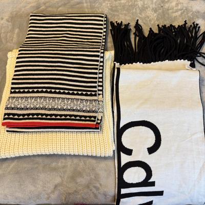 LOT 431U: Calvin Klein Scarf w/ 2 J Crew Scarves