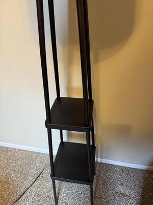 LOT 435U: Paisley Chair & Floor Lamp w/ Shelves