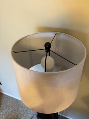 LOT 435U: Paisley Chair & Floor Lamp w/ Shelves