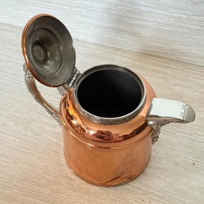 LOT 442D: Copper Tea Kettle w/ Copper Coffee & Teapots