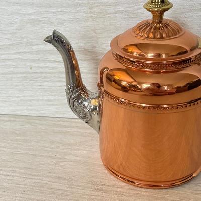 LOT 442D: Copper Tea Kettle w/ Copper Coffee & Teapots