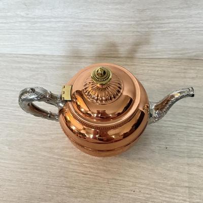 LOT 442D: Copper Tea Kettle w/ Copper Coffee & Teapots