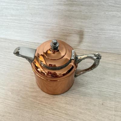 LOT 442D: Copper Tea Kettle w/ Copper Coffee & Teapots