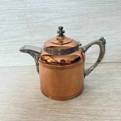 LOT 442D: Copper Tea Kettle w/ Copper Coffee & Teapots