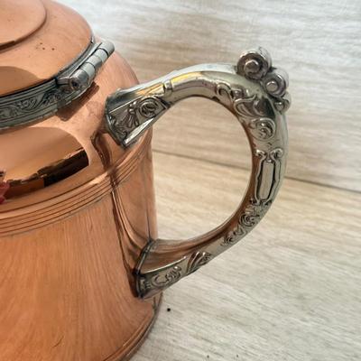 LOT 442D: Copper Tea Kettle w/ Copper Coffee & Teapots