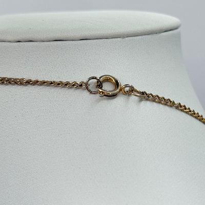 LOT 346J: 15.5” Sarah Coventry Green Blue Bead Necklace & 16” Lucky Horseshoe Pendant Necklace