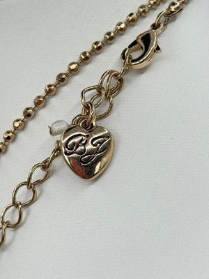 LOT 347J: 34” Betsey Johnson Gold Tone Ornate Key Pendant Necklace