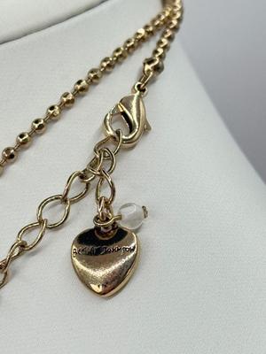 LOT 347J: 34” Betsey Johnson Gold Tone Ornate Key Pendant Necklace