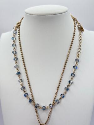 LOT 347J: 34” Betsey Johnson Gold Tone Ornate Key Pendant Necklace