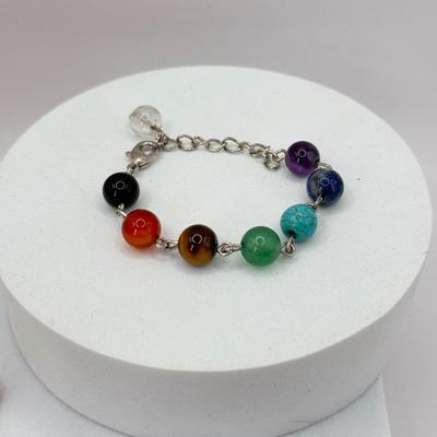 LOT 348J: 6.5” Beaded Bracelet w/ 6 Pairs of Pierced Hoop Earrings: Monet Plated, Bamboo Design & More