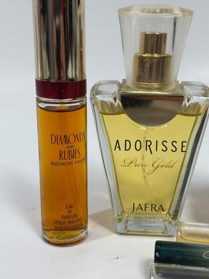 Vintage Lot of old perfume some almost full and some almost empty RED, DIAMOND & RUBIES, JENNIFER ANISTON, ETC