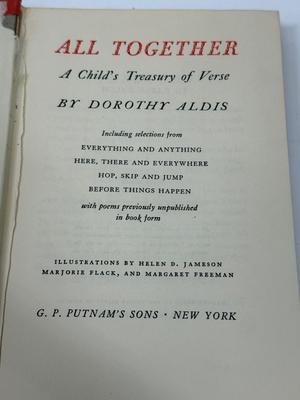 ALL TOGETHER ~a Child's Treasury of Verse DOROTHY ALDIS~ 1952 G P PUTNAM'S SONS NEW YORK