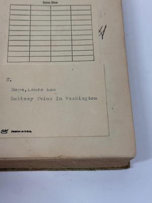 1919 The Bobbsey Twins in Washington by Laura Lee Hope Grosset & Dunlap