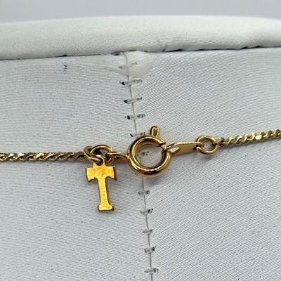 LOT 352J: 17” Victorian Style Faux Glass Amethyst Necklace, 15” Mesh Gold Tone Chain, 16” Trifari Graduated Heart Necklace, 15” Gold Tone...