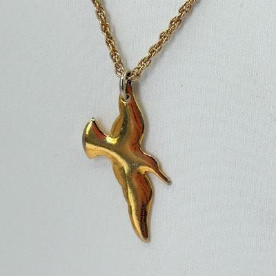 LOT 352J: 17” Victorian Style Faux Glass Amethyst Necklace, 15” Mesh Gold Tone Chain, 16” Trifari Graduated Heart Necklace, 15” Gold Tone...