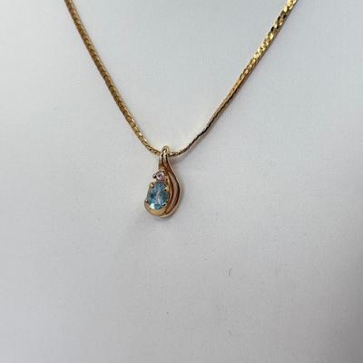 LOT 352J: 17” Victorian Style Faux Glass Amethyst Necklace, 15” Mesh Gold Tone Chain, 16” Trifari Graduated Heart Necklace, 15” Gold Tone...