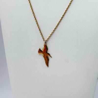 LOT 352J: 17” Victorian Style Faux Glass Amethyst Necklace, 15” Mesh Gold Tone Chain, 16” Trifari Graduated Heart Necklace, 15” Gold Tone...