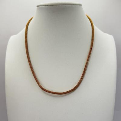 LOT 352J: 17” Victorian Style Faux Glass Amethyst Necklace, 15” Mesh Gold Tone Chain, 16” Trifari Graduated Heart Necklace, 15” Gold Tone...