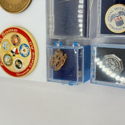 LOT 353J: Collection of Military Coins & Pins
