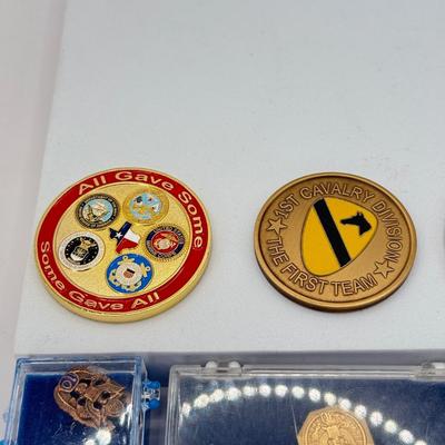 LOT 353J: Collection of Military Coins & Pins